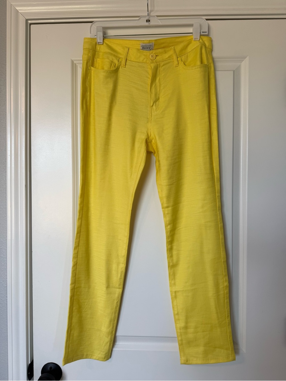 Esley Yellow Stella Linen Ankle Pants Women’s Large NWT (damaged belt loop)